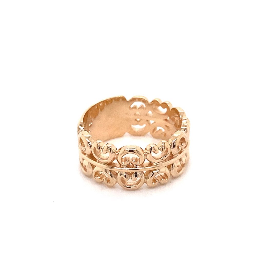 9ct Rose Gold Filigree Dress Ring