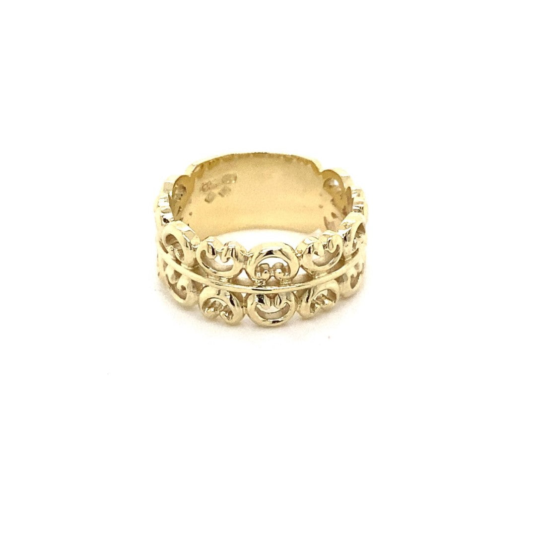 9ct Yellow Gold Custom Made Pattern Ring