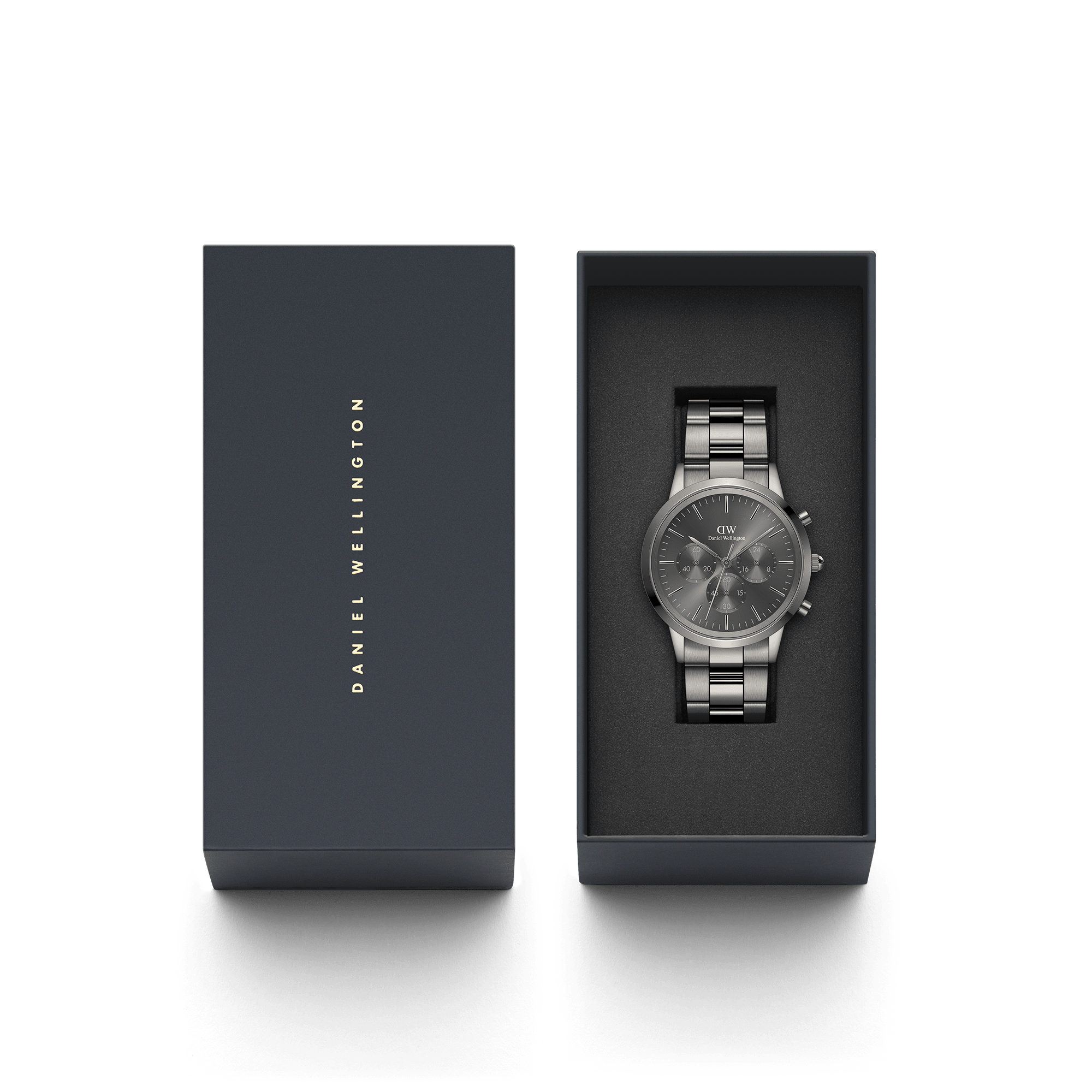 Daniel Wellington Iconic Chronograph 42 Link Anthracite-Grey Sunray Watch