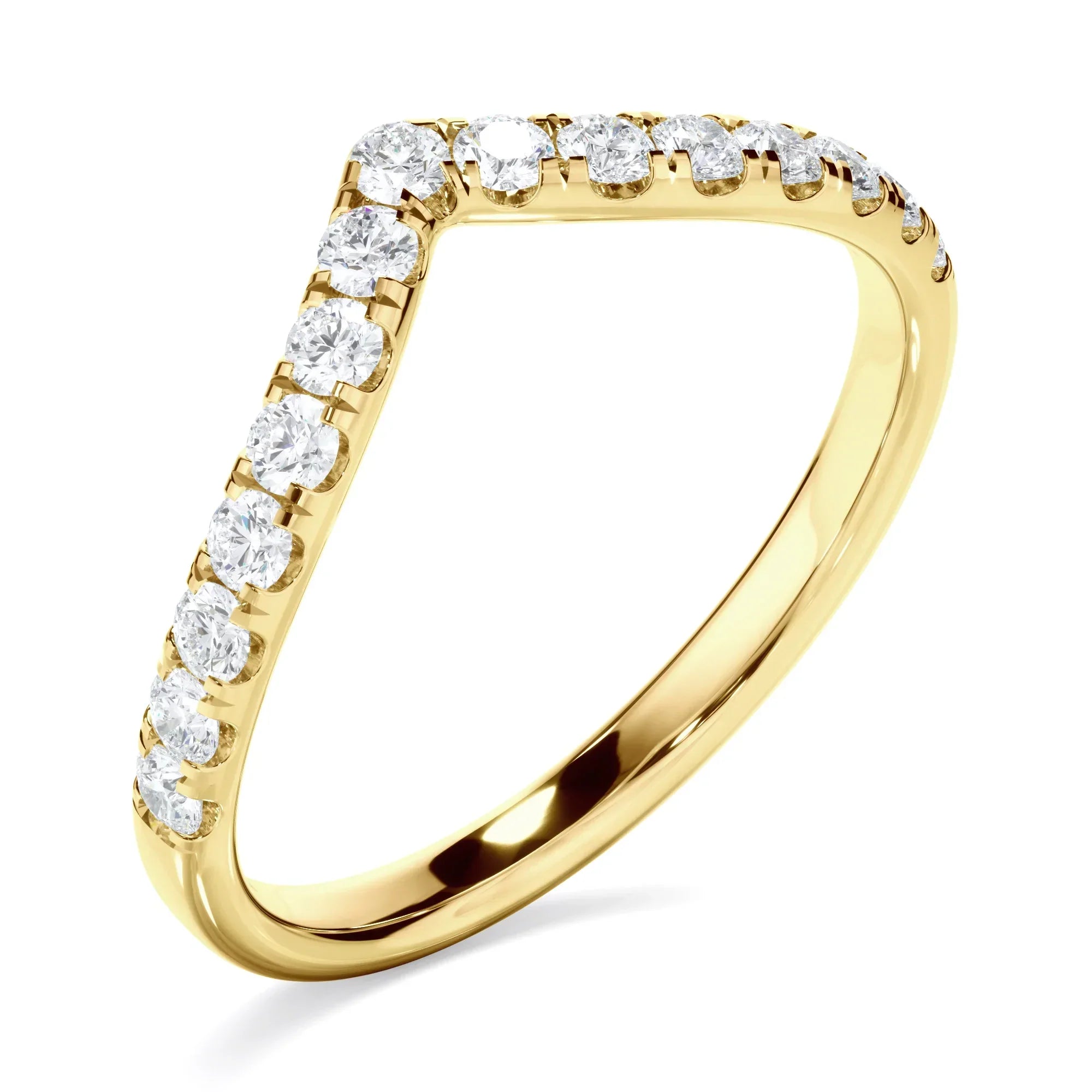 Diamond Curved Wedding Ring