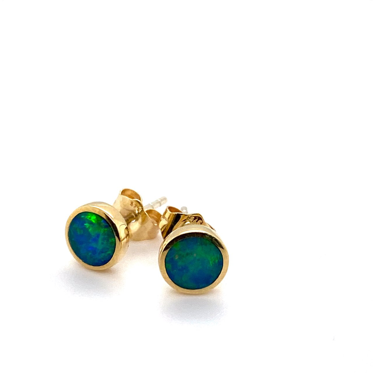9ct yellow gold Doublet Opal Studs