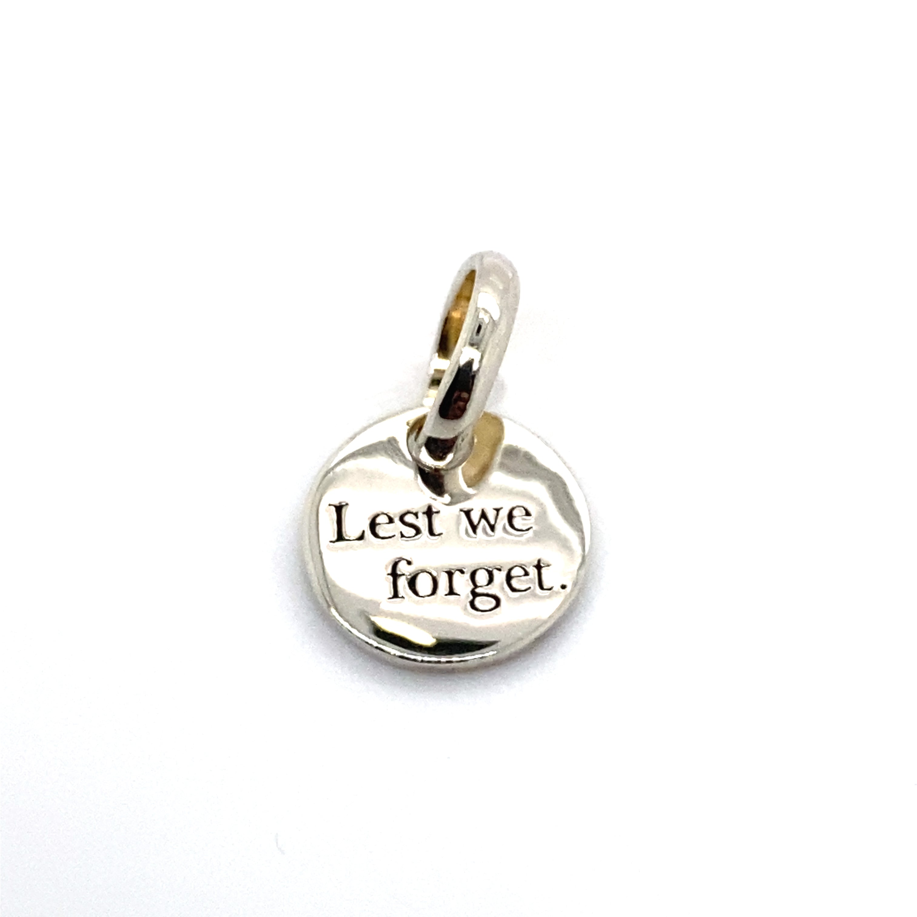 lest we forget pendant charm