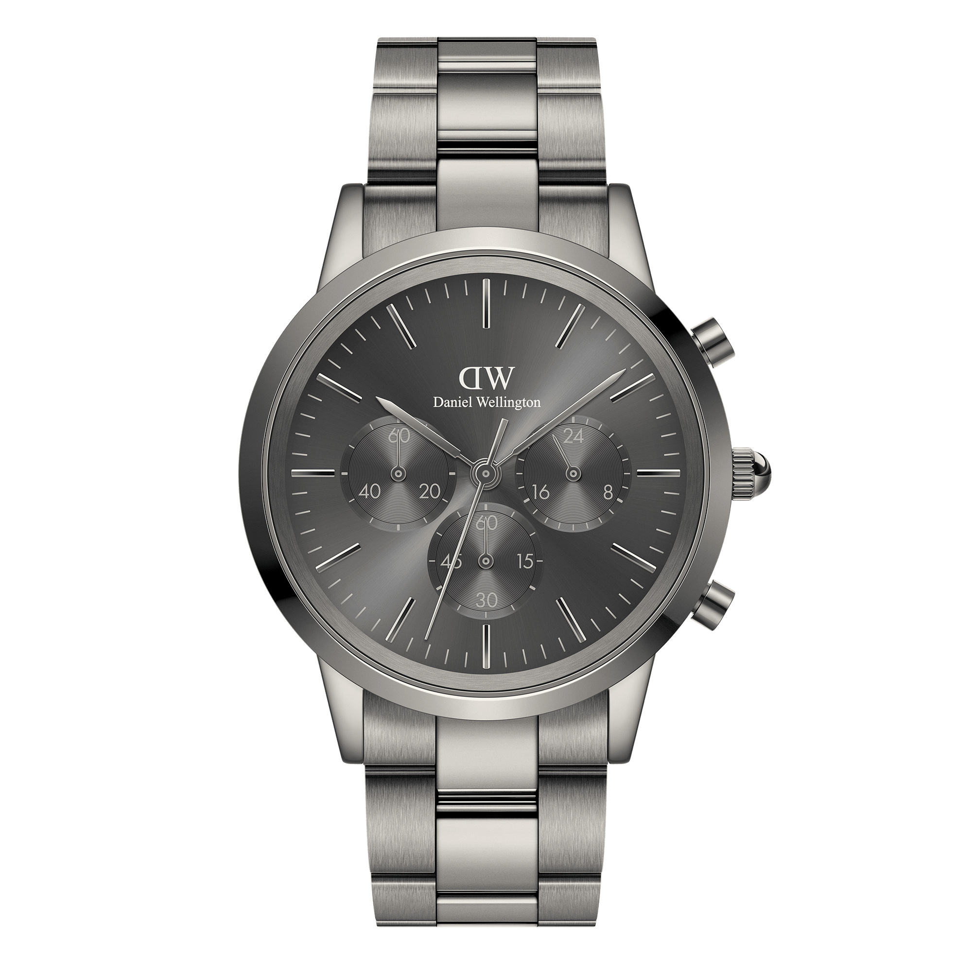 Daniel Wellington Iconic Chronograph 42 Link Anthracite-Grey Sunray Watch