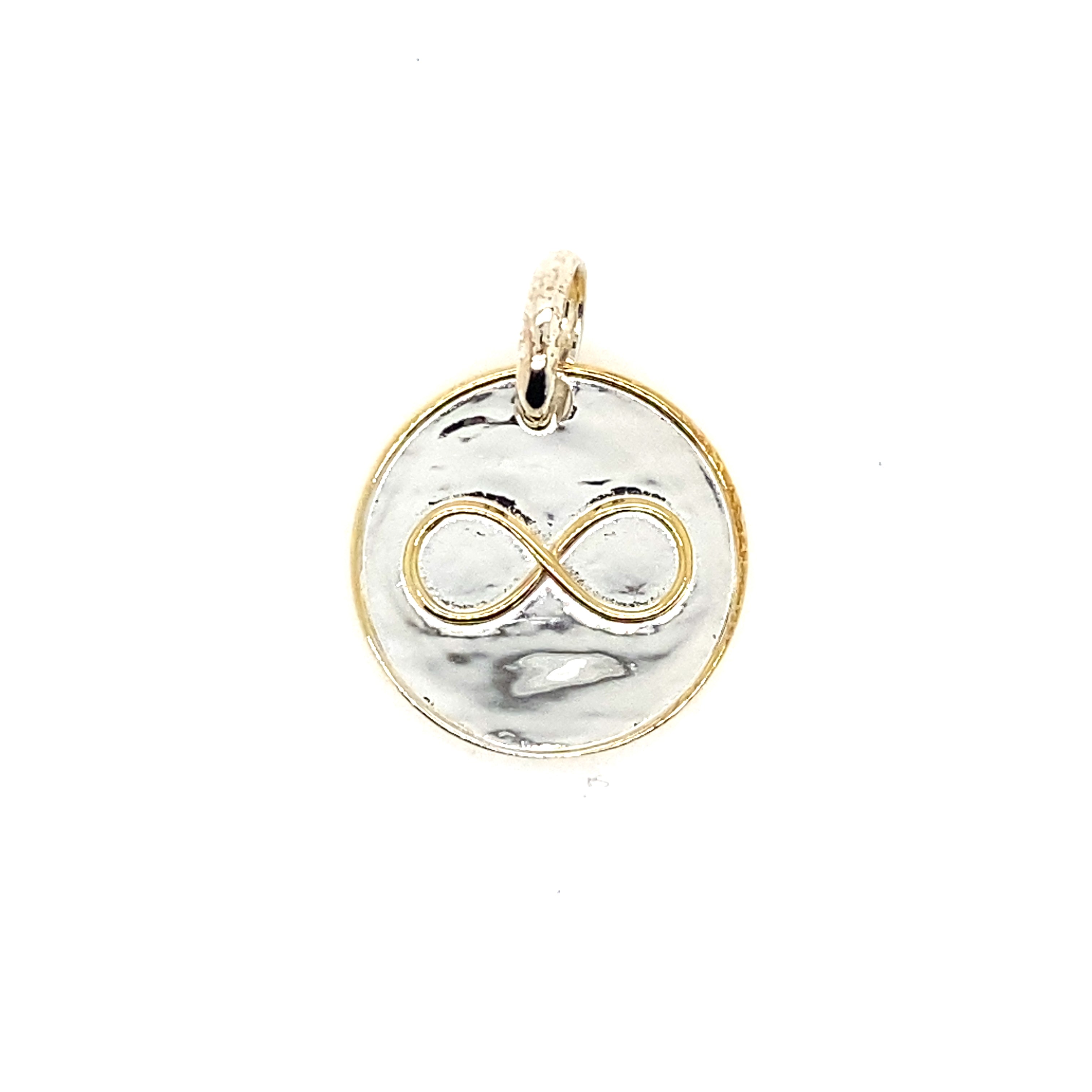yellow gold plated infinity pendant charm