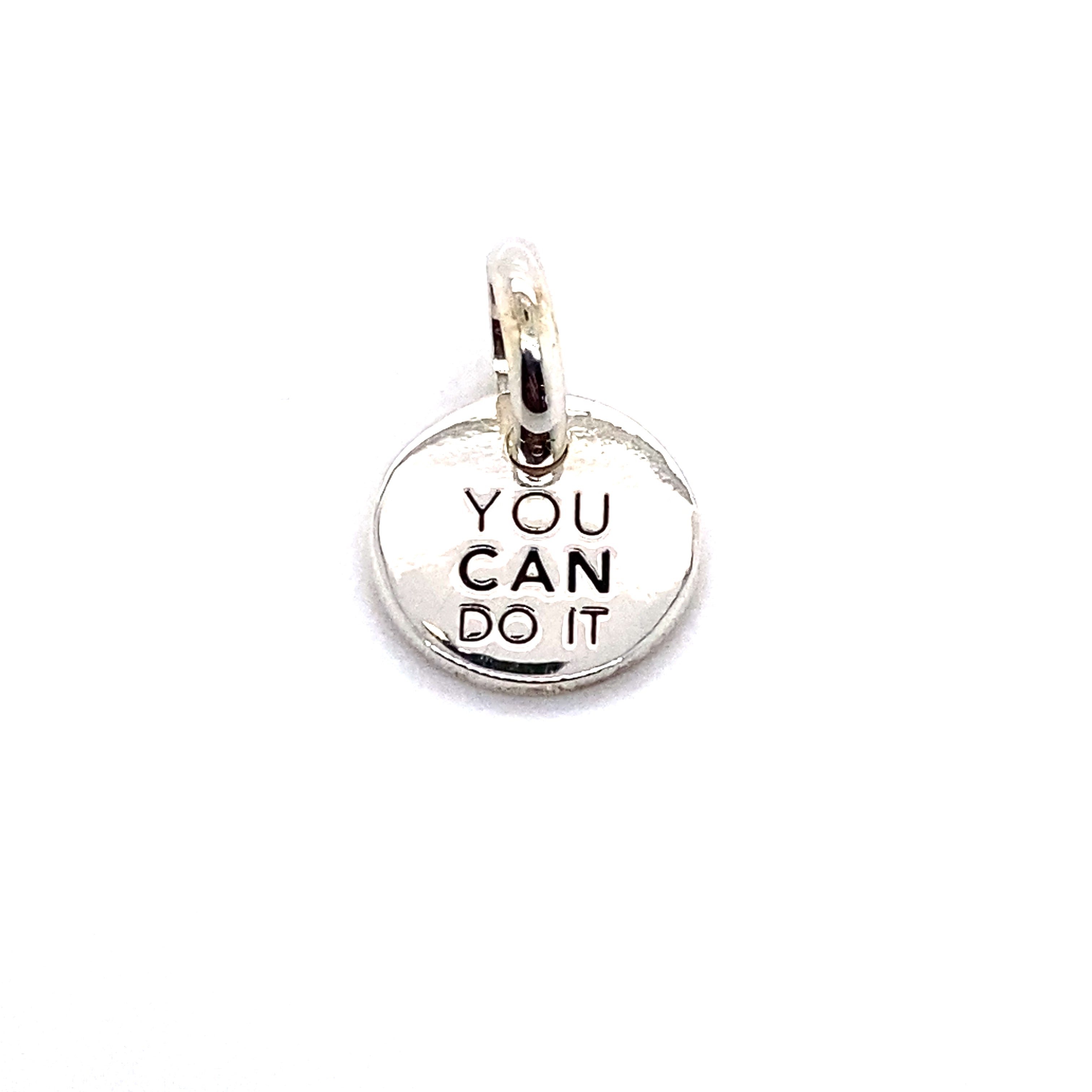 Sterling Silver 'you can do it' Pendant Charm